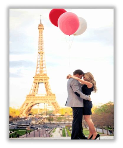 Szerelem az Eiffel Toronynál - akciós számozott kifestő készlet
