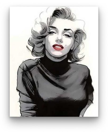 Fekete Fehér Marilyn Monroe - akciós számozott kifestő készlet