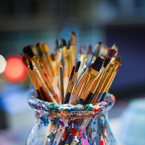 3 db-os lapos és hegyes ecsetkészlet (piros színű) - Motarro (3, 7, 10)