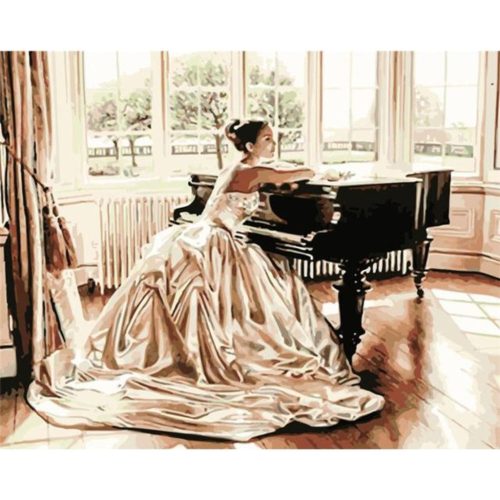 Menyasszony a zongoránál - számozott kifestő