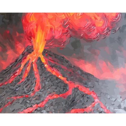 Vulkánkitörés - számozott kifestő