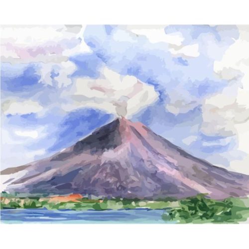 Szunnyadó vulkán - számozott kifestő