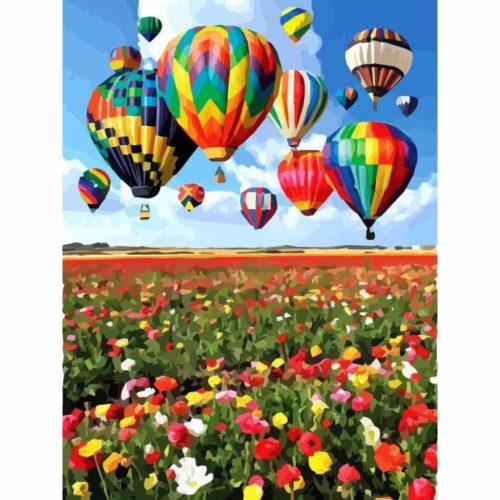 Színes ballonok - számozott kifestő