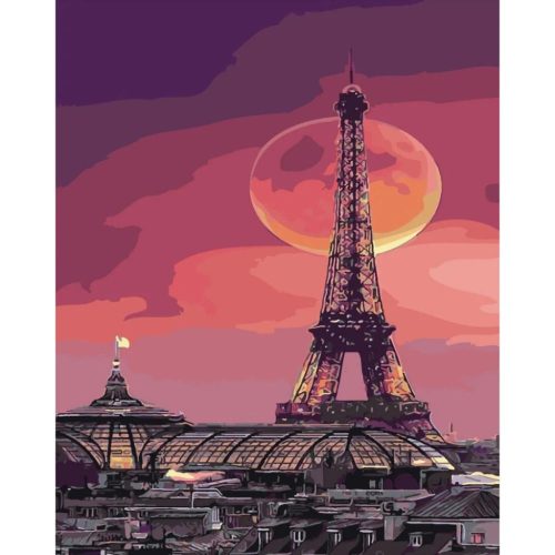 Párizsi est - számozott kifestő
