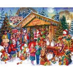 Santa home - számozott kifestő