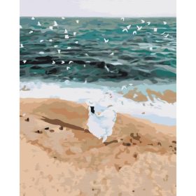 Fehér ruhás lány - számozott kifestő