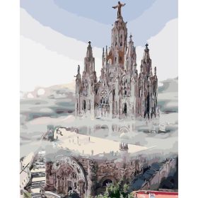Templom a felhők között - számozott kifestő