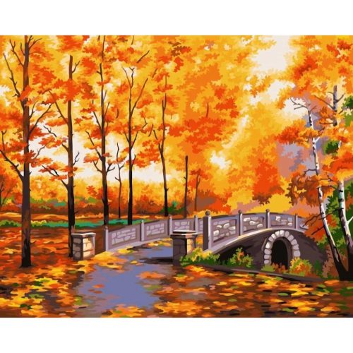 Őszi park - számozott kifestő