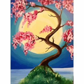 Cseresznyevirág a holdfényben - számozott kifestő