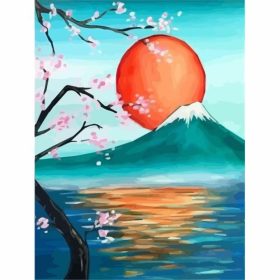 Japán bíbor hold - számozott kifestő