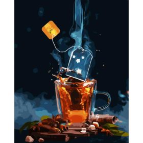 Fahéjas tea - számozott kifestő