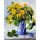 Kék vázában sárga virágok - számozott kifestő