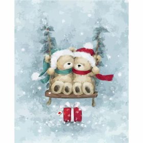 Karácsonyi macik - számozott kifestő