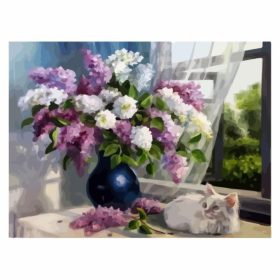 Cica az orogna mellett - számozott kifestő