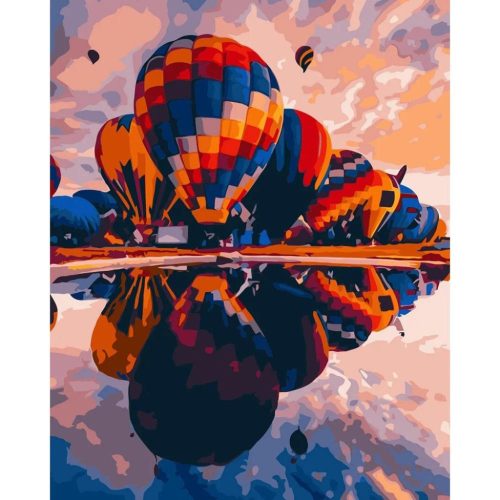 Ballonokkal a levegőben - számozott kifestő