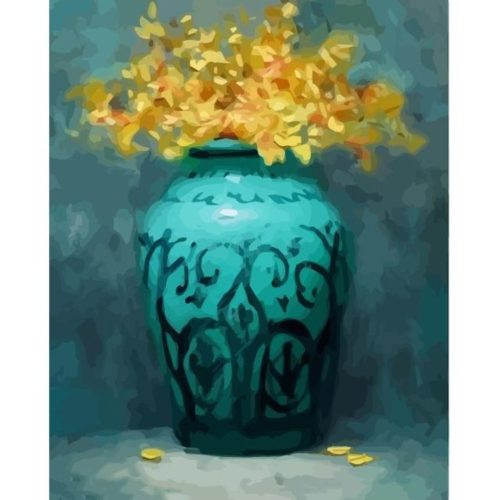 Kék váza - számozott kifestő