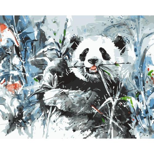 Panda vacsora - számozott kifestő