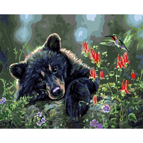 Bájos medve - számozott kifestő