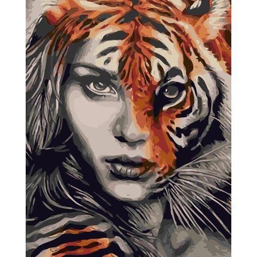 Tigris lány - számozott kifestő