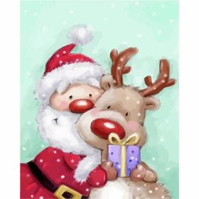 Mikulás és rénszarvas - számozott kifestő