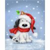 Karácsonyi kutyus - számozott kifestő