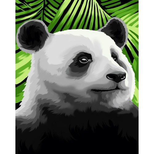 Panda a zöldben - számozott kifestő