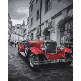 Piros old timer - számozott kifestő