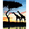 Zsiráfok a szavannán - számozott kifestő