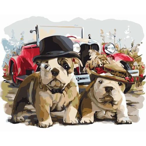 Mr és Mrs Bulldog - számozott kifestő