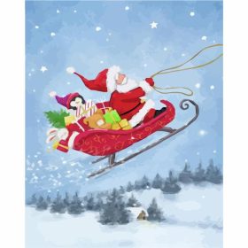 Télapó útközben - számozott kifestő