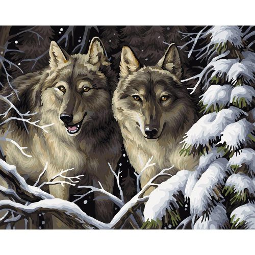 Farkasok őrjáraton - számozott kifestő