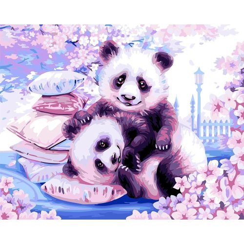 Aranyos pandák - számozott kifestő
