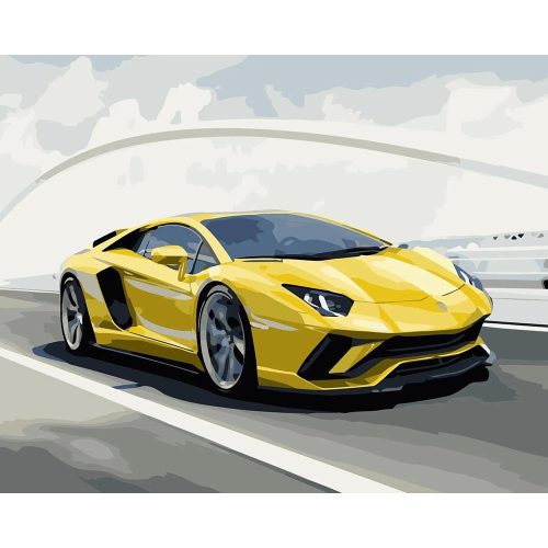 Sárga Lamborghini - számozott kifestő