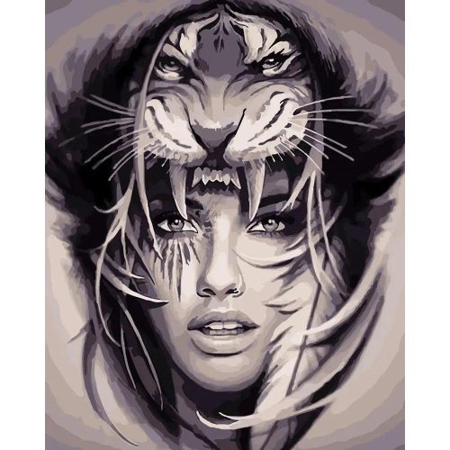 Tigris állarc - számozott kifestő