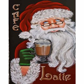 Kávézó télapó - számozott kifestő