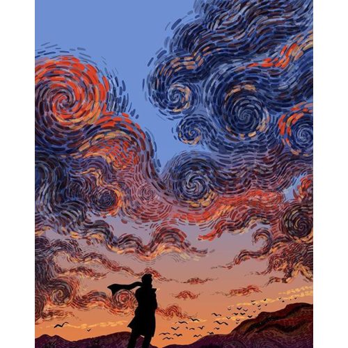 Van Gogh égbolt - számozott kifestő