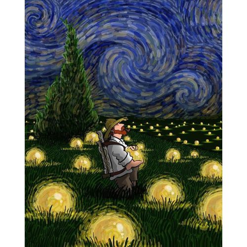 Van Gogh éjjeli fény - számozott kifestő
