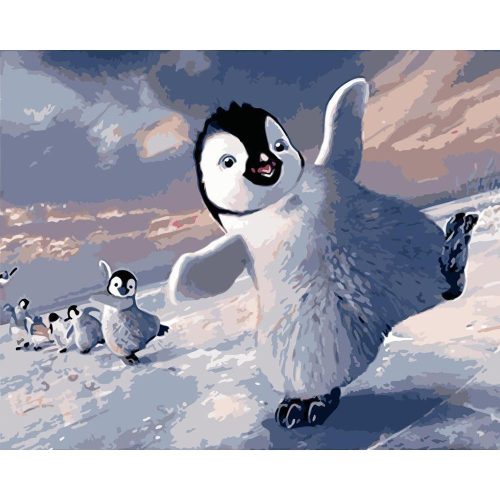 Táncoló pingvinek - számozott kifestő