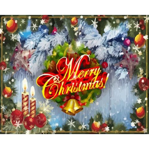 Merry Christmas - számozott kifestő