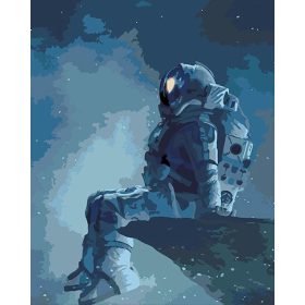 Űrhajós a sziklán - számozott kifestő
